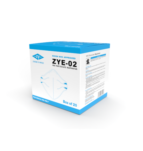 ZYE-02 NIOSH APPROVED N95 PARTICULATE RESPIRATOR DISPOSABLE FACE MASK BOX 20