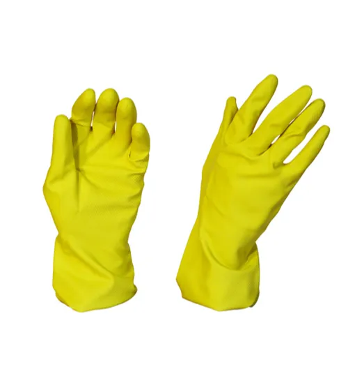 DISPOSABLE GLOVES LINED LARGE YELLOW 12/PKT