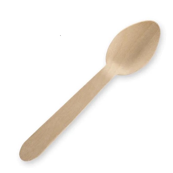TEASPOON UNBRANDED BIOPAK WOODEN 10CM 100/PKT
