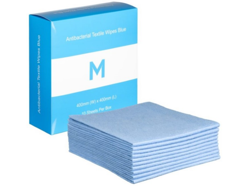 ANTIBACTERIAL TEXTILE WIPE MATTHEWS BLUE MPH27415 400 X 400MM 10/PKT