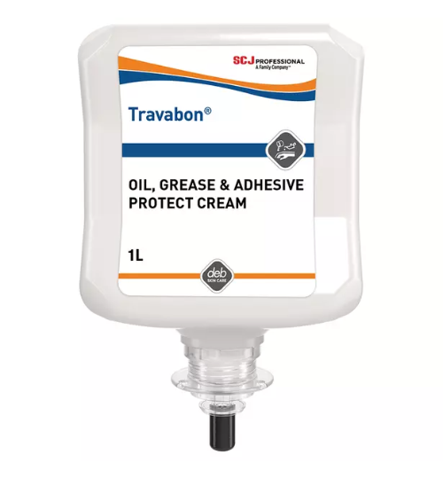 TRAVABON OIL GREASE AND ADHESIVE PROTECT CREAM CARTRIDGE 1L