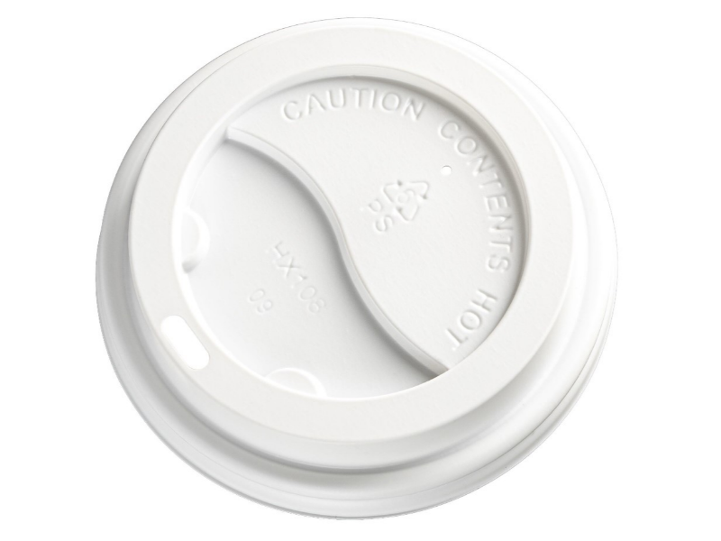 HOT CUP LID MATTHEWS WHITE PLASTIC 80MM 50/SLV