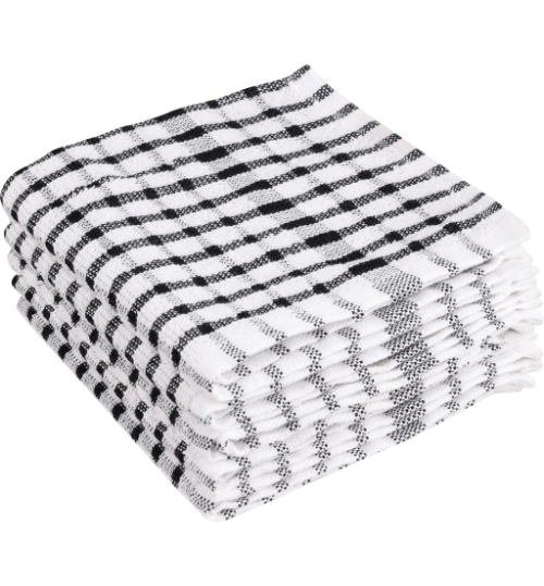 DISH CLOTH FILTA BLACK AND WHITE BLENDED COTTON 5/PACK