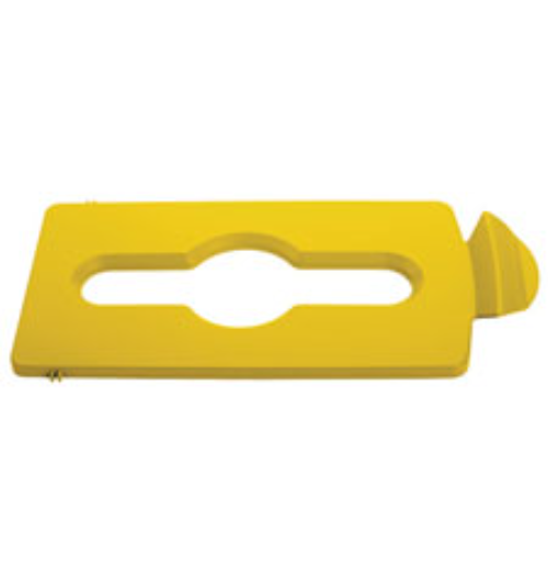 RUBBERMAID SLIM JIM RECYCLING STATION LID MIXED RECYCLING YELLOW
