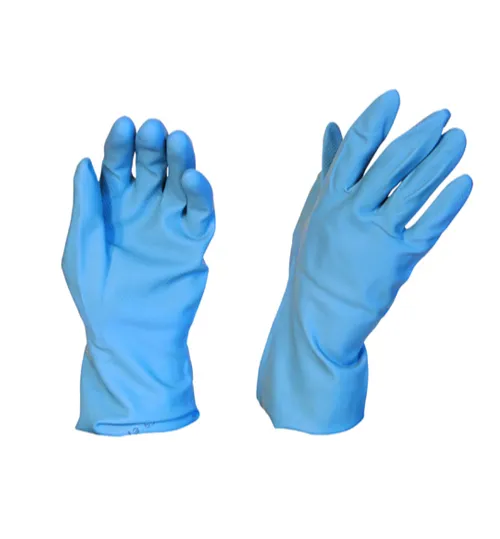 DISPOSABLE GLOVES LINED YELLOW OR BLUE MEDIUM 12/PKT