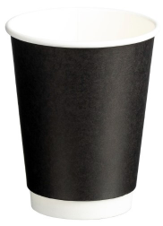 HOT CUP MATTHEWS DOUBLE WALL 12OZ 390ML BLACK 25/SLV