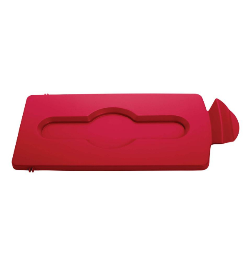 RUBBERMAID SLIM JIM RECYCLING STATION LID MIXED RECYCLING RED