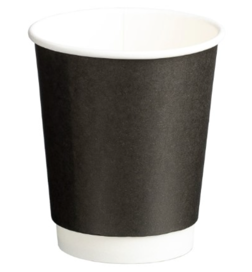 HOT CUP MATTHEWS UNIVERSAL 90MM DOUBLE WALL 8OZ 280ML BLACK 25/SLV
