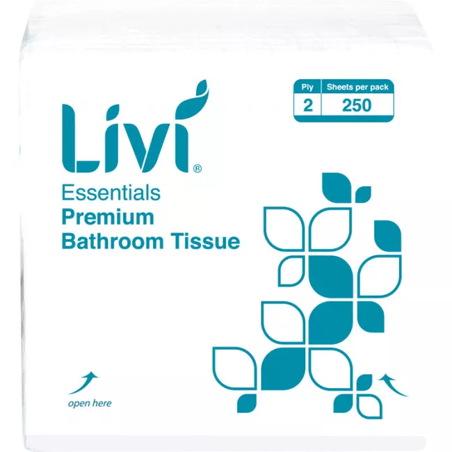 TOILET TISSUE LIVI 1006 ESSENTIALS INTERLEAVED 250 SHEET 2 PLY 36PKT/CTN