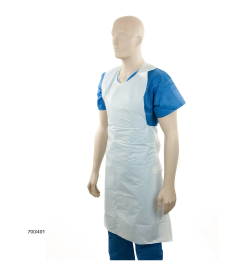APRON DISPOSABLE BASTION TEAR OFF 30MU WHITE 50/BOX