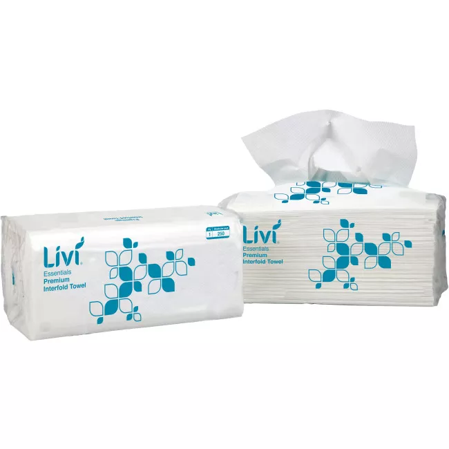 PAPER TOWEL LIVI 1421 ESSENTIALS PREMIUM INTERFOLD 250 SHEET 1 PLY 16PKT/CTN