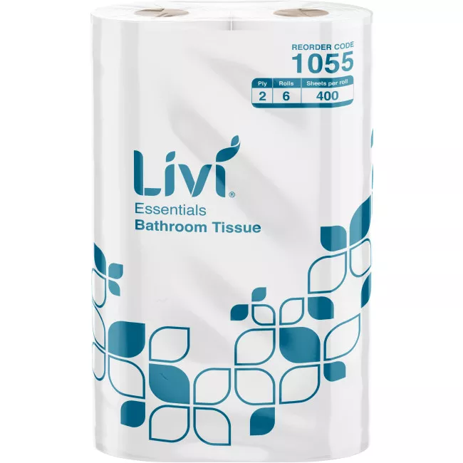 TOILET TISSUE LIVI 1055 ESSENTIALS 400 SHEET 2 PLY 6 ROLLS/PKT