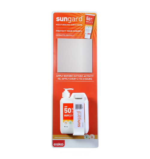 SUNGARD 1L SUNCREEN STATION WITH BRACKET AND MIRROR