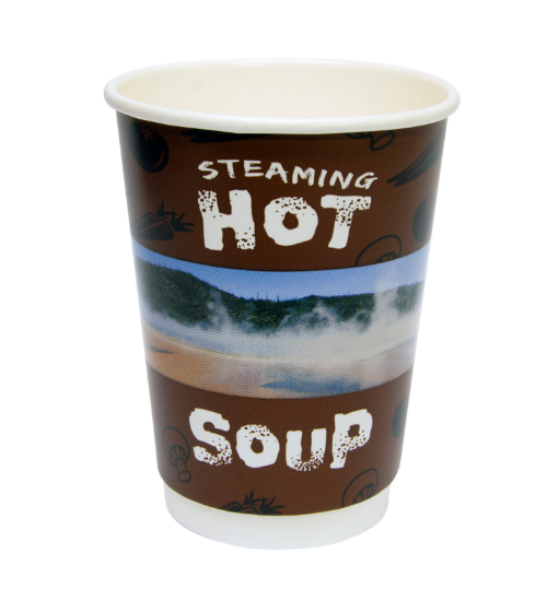 CUP HOT SOUP CASTAWAY PAPER DOUBLE WALL 355ML 25/SLV