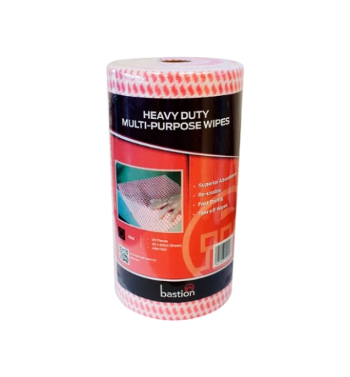 WIPES BASTION HEAVY DUTY ROLL RED 90/ROLL