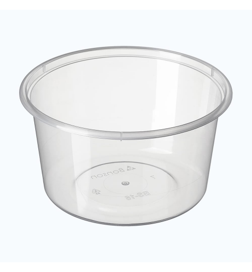 CONTAINER BONSON BS-16 PLASTIC ROUND CLEAR 440ML 50/SLV
