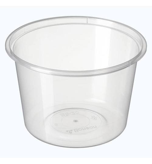 CONTAINER BONSON BS-20 PLASTIC ROUND CLEAR 530ML 50/SLV