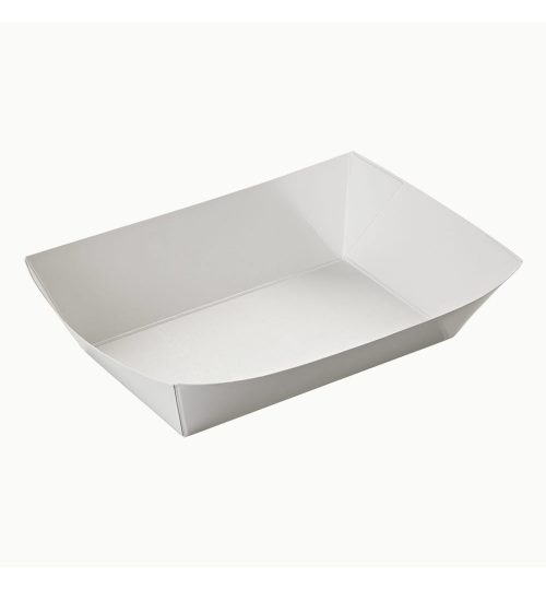 FOOD TRAY SAVPAC LINED LARGE 170 X 95 X 55MM WHITE 500/CTN
