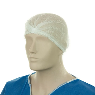 DISPOSABLE CLIP HAT WHITE CRIMP 1000/PKT