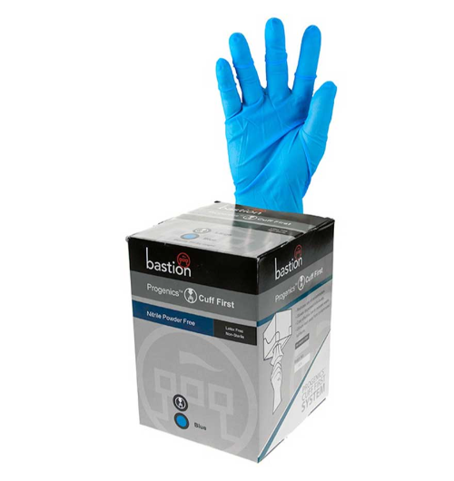 DISPOSABLE GLOVES BASTION PROGENICS NITRILE CUFF FIRST EXTRA LARGE BLUE 250/BOX