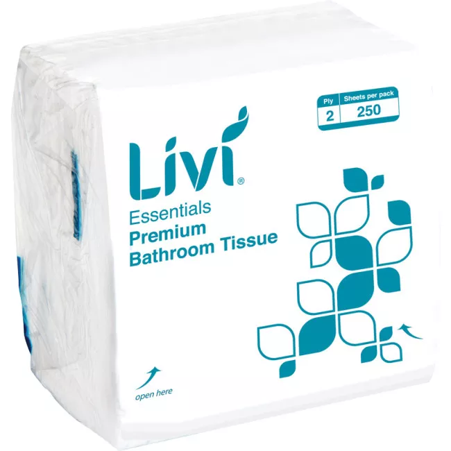 TOILET TISSUE LIVI 1006 ESSENTIALS INTERLEAVED 250 SHEET 2 PLY 36PKT/CTN