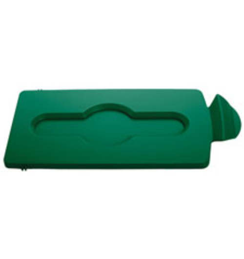RUBBERMAID SLIM JIM RECYCLING STATION LID CLOSED WASTE GREEN