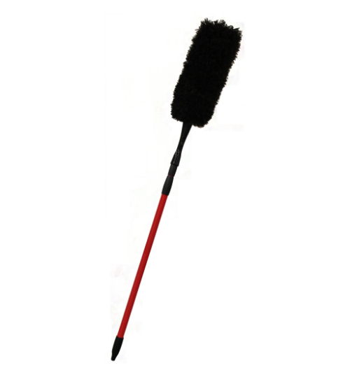 MICROFIBRE DUSTER WITH EXTENSION HANDLE BLACK 1.2M
