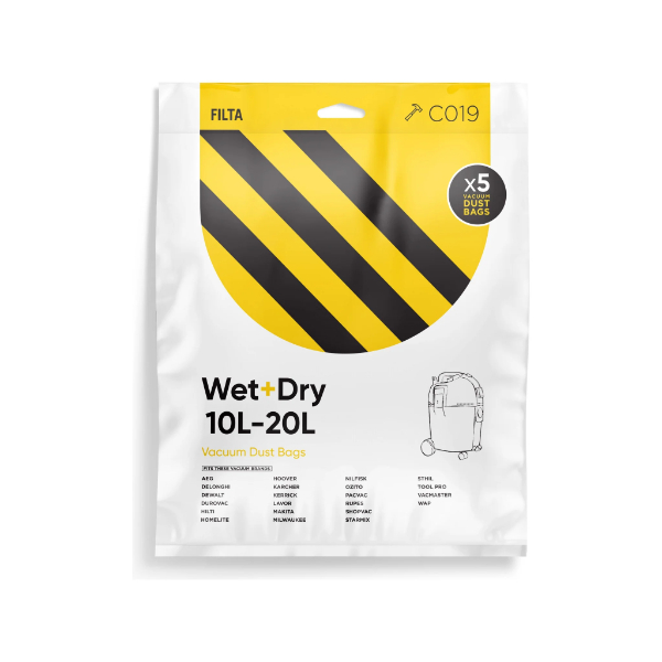 VACUUM BAG C019 SMALL KARCHER KERRICK NILFISK MACHINES 5/PKT